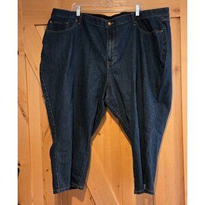 New! Catherines Women's 30W Capri Jeans Blue Elastic Comfort Waist Denim 48x21"
